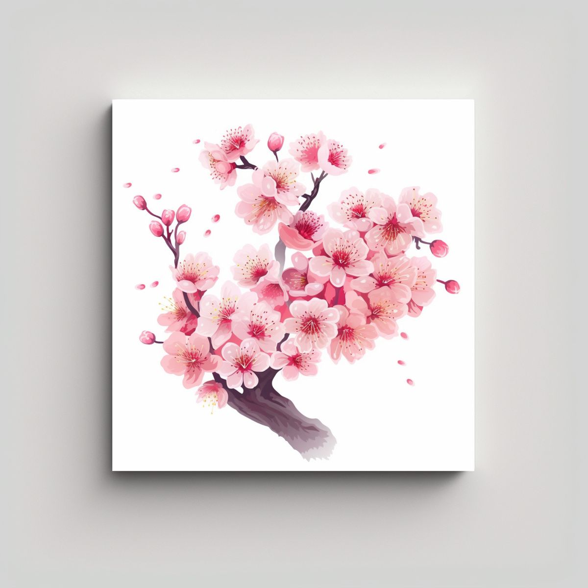 GENERICO - Ilustración Vectorial De Sakura En Cuadro 50x50 Cm.