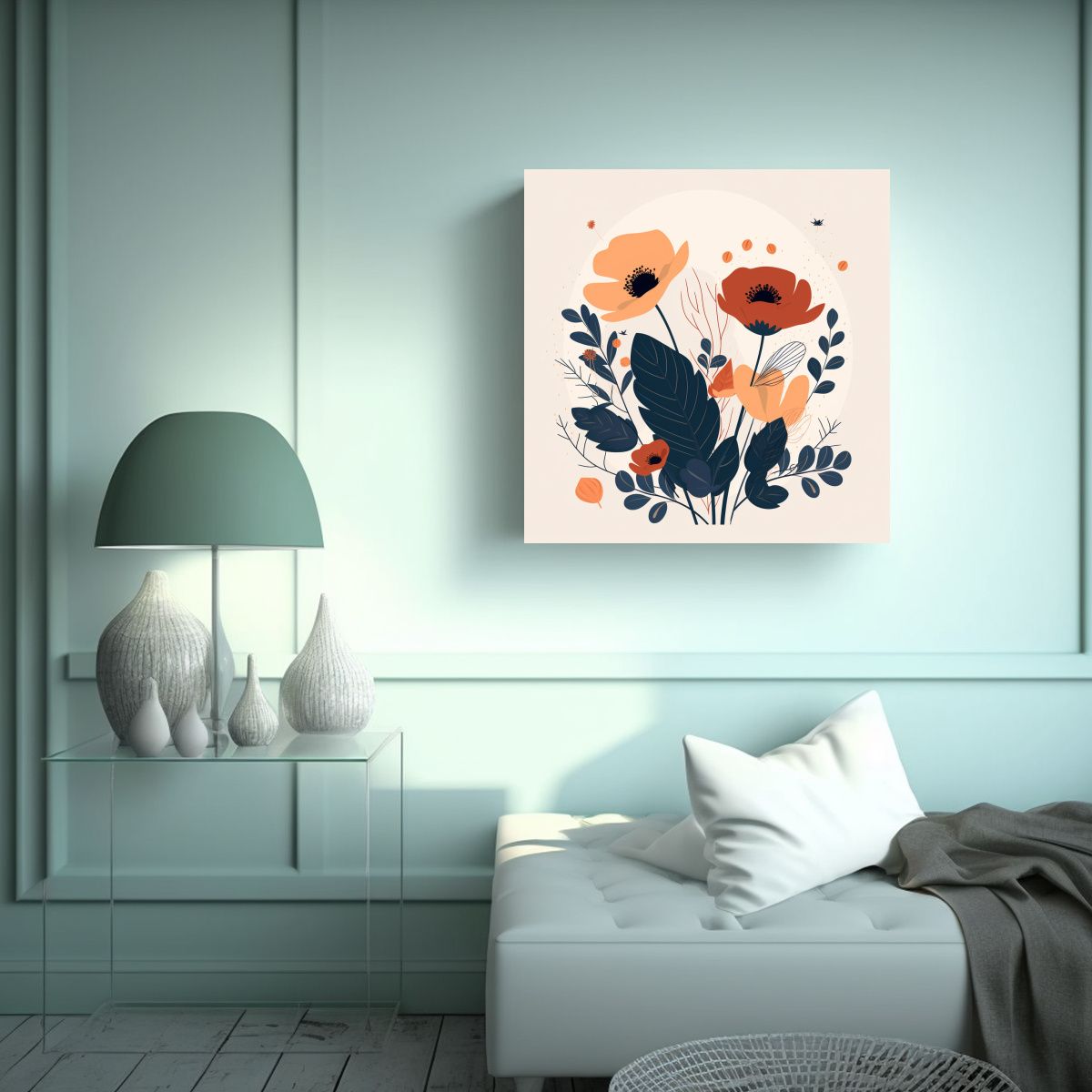 GENERICO - Ilustración Vectorial Surrealista Vintage, Arte 70x70 Cm.