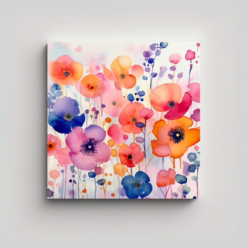 GENERICO - Fotografía Lienzo Tela Modernidad Acuarela 90x90 Cm