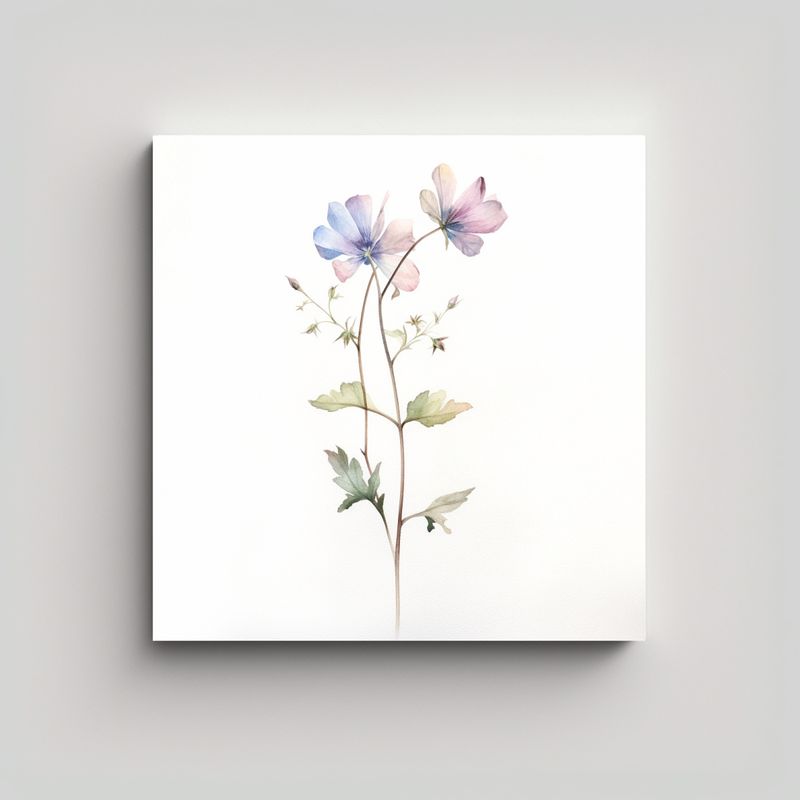 GENERICO - Bello Lienzo De Acuarela Floral Pastel Con Fondo 50x50 Cm