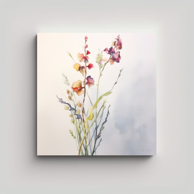GENERICO - Arte De Pared Único De Acuarela Primavera Tallo 80x80 Cm