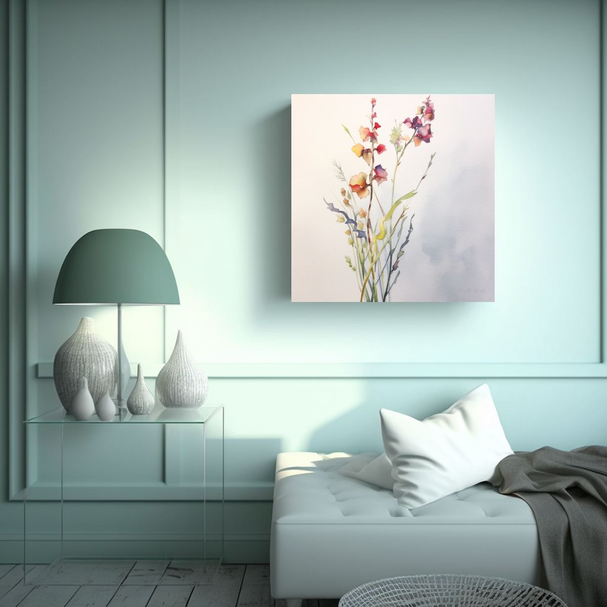 GENERICO - Arte De Pared Único De Acuarela Primavera Tallo 50x50 Cm