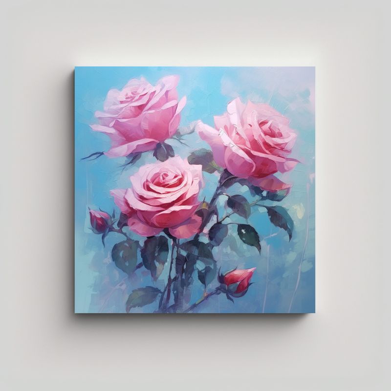 GENERICO - Composición Espectacular De Rosas Rosadas En 30x30 Cm