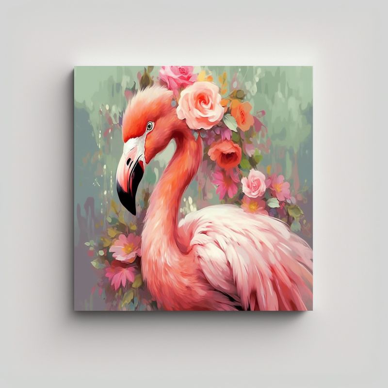 GENERICO - Acuarela Dinámica De Flamenco Con Gorra Entre 30x30 Cm