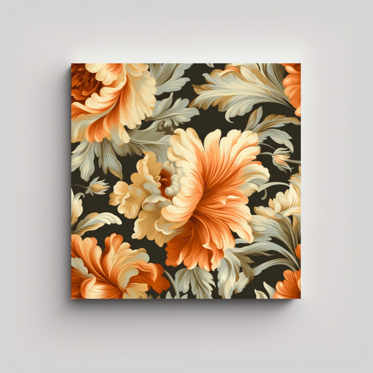 GENERICO - Patrón Textil De Flores De Seda: Belleza Y Arte 90x90 Cm