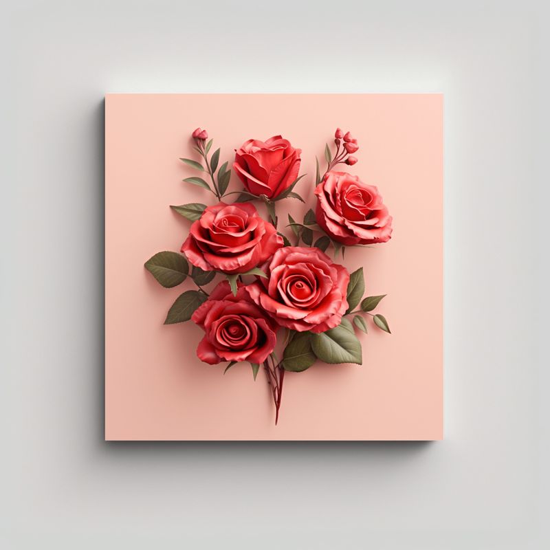 GENERICO - Tarjeta De San Valentín Con Bouquet En Imagen De 80x80 Cm