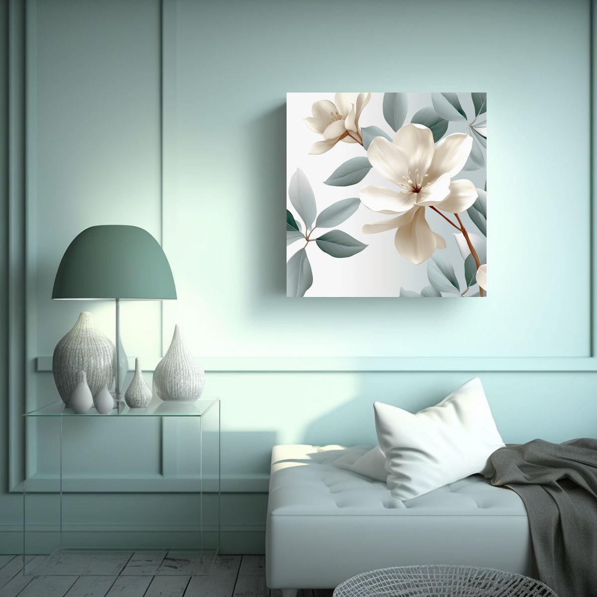 GENERICO - Arte Abstracto Minimalista Patrón Floral 50x50 Cm