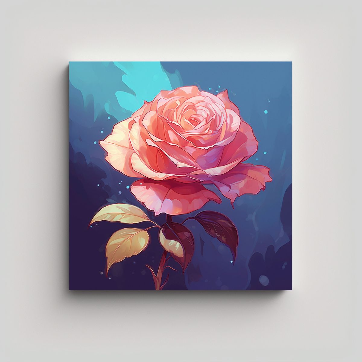 GENERICO - Cuadro Decorativo Vanguardia Con Rosa En Estilo 90x90 Cm