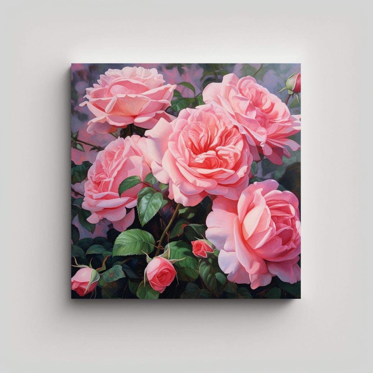 GENERICO - Cuadro Decorativo Creativo Rosa Borde Rosa 80x80 Cm