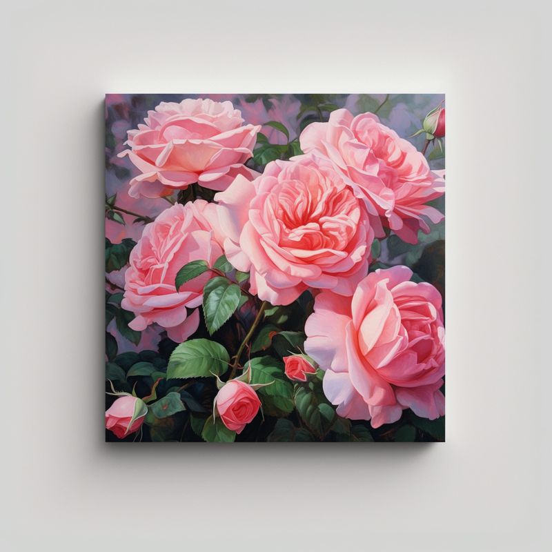 GENERICO - Cuadro Decorativo Creativo Rosa Borde Rosa 40x40 Cm