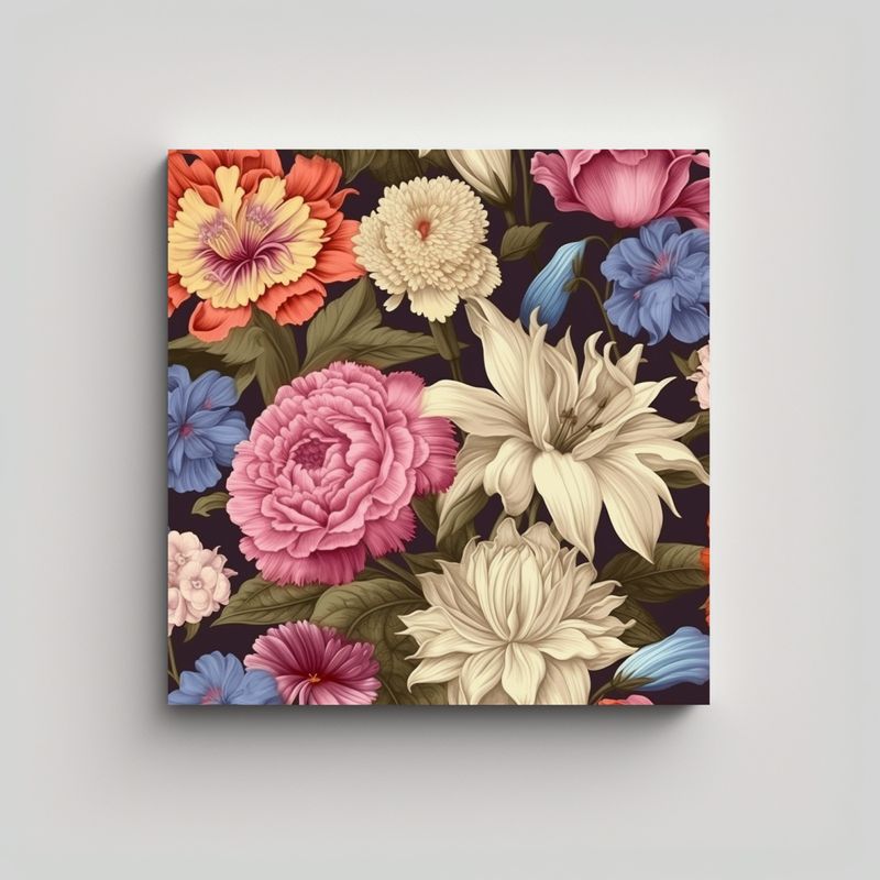 GENERICO - Cuadro Inspirador De Flores Coloridas En Estilo 30x30 Cm