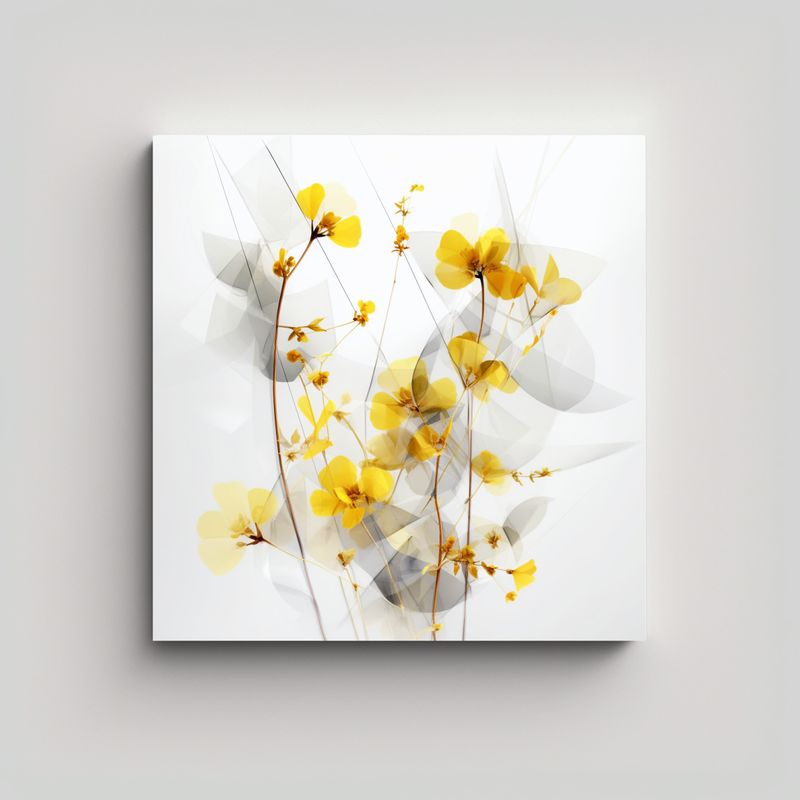 GENERICO - Cuadro Urbano Moderno Con Flores Amarillas 40x40 Cm