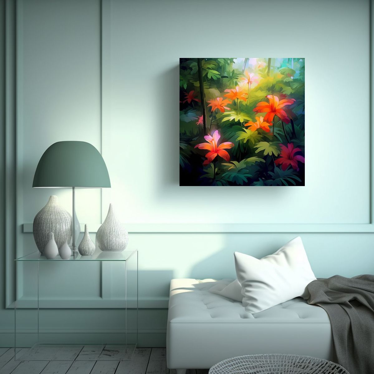 GENERICO - Cuadro Abstracto De Reflejo Único Para 70x70 Cm