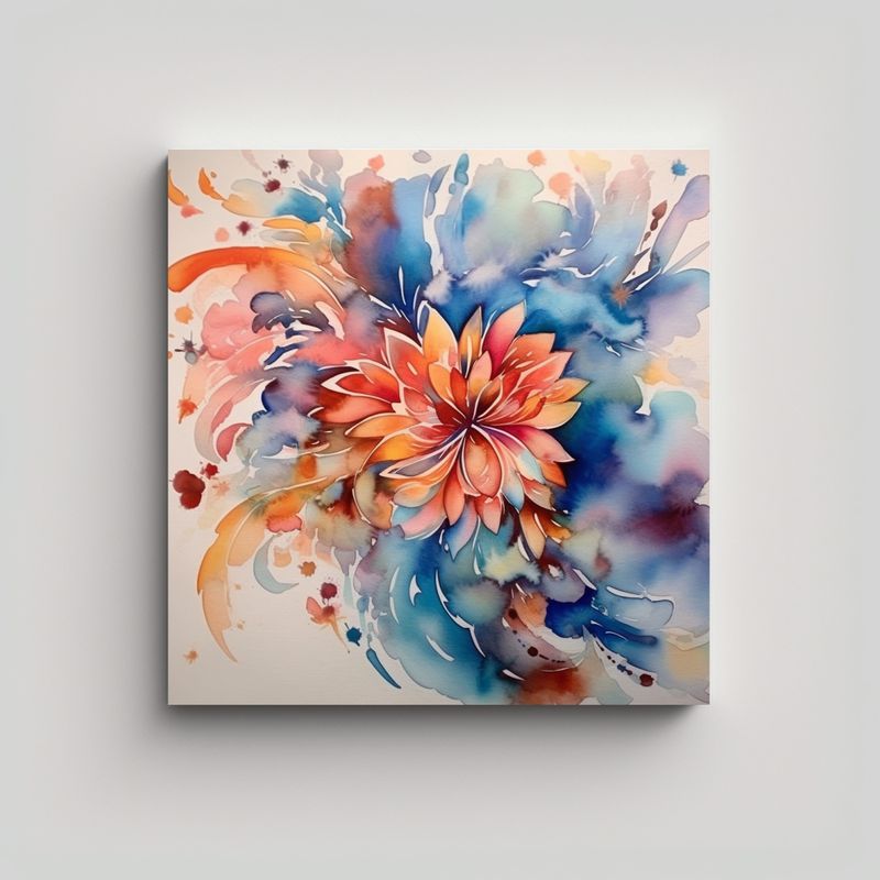 GENERICO - Arte Abstracto Floral: Exuberantes Acuarelas Sin 80x80 Cm