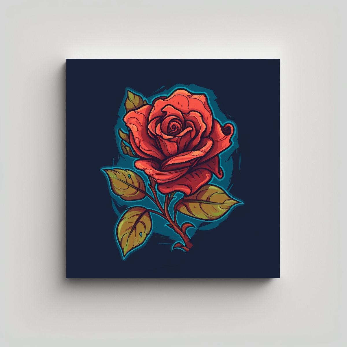 GENERICO - Ilustración De Rosa En Plenitud: Protagonismo En 60x60 Cm