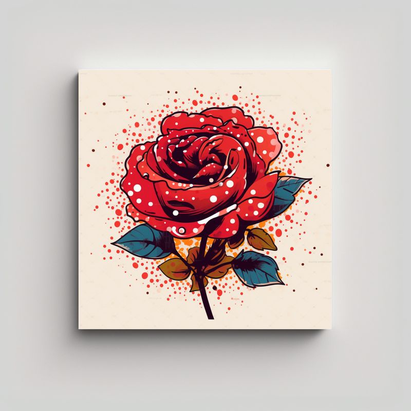 GENERICO - Lienzo Urbano Moderno Con Diseño De Rosa Cartoon 70x70 Cm