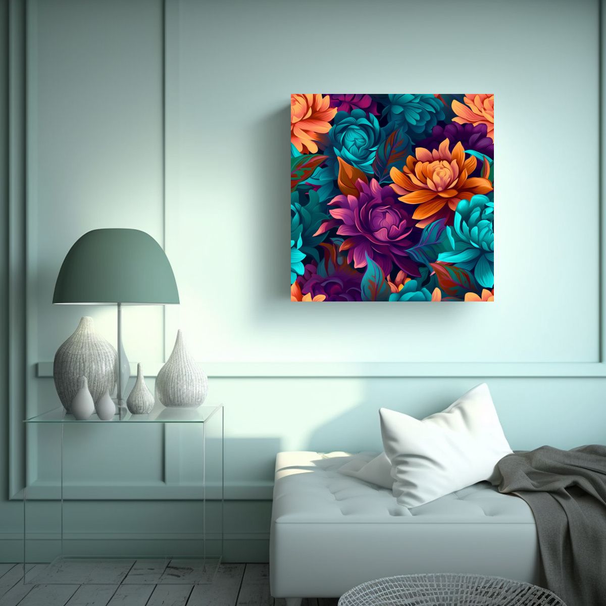GENERICO - Arte Floral En Tonos Joya: Espectacular Belleza 90x90 Cm