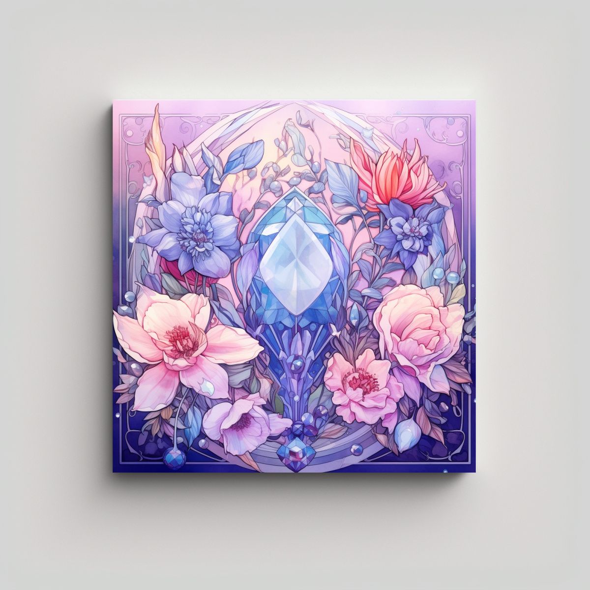 GENERICO - Cuadro Decorativo Art Nouveau Para Baño En 60x60 Cm