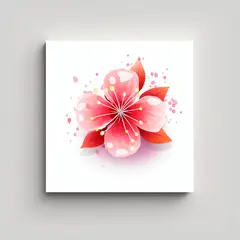 GENERICO - Composición En Tela Sublimada De Ícono Sakura 30x30 Cm