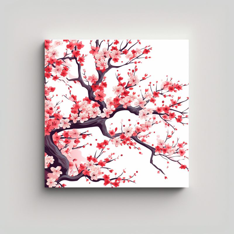 GENERICO - Obra Maestra De Arte Inspiración: Sakura En Cel 70x70 Cm