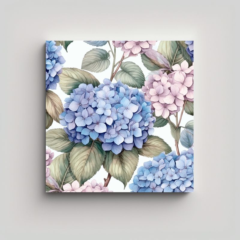 GENERICO - Patrón Floral De Hortensias: Arte Decorativo 40x40 Cm