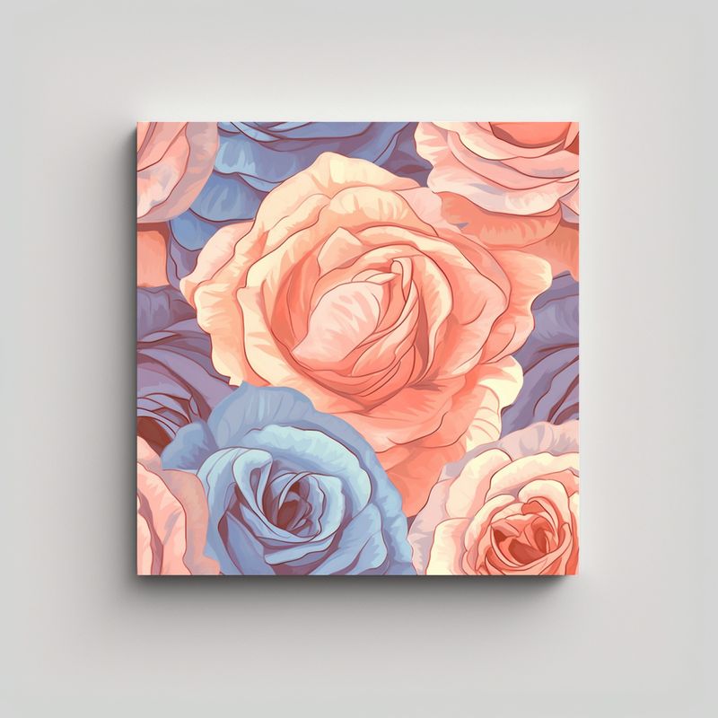 GENERICO - Intenso Lienzo Moderno En Rosa Pastel - Arte Fino 40x40 Cm
