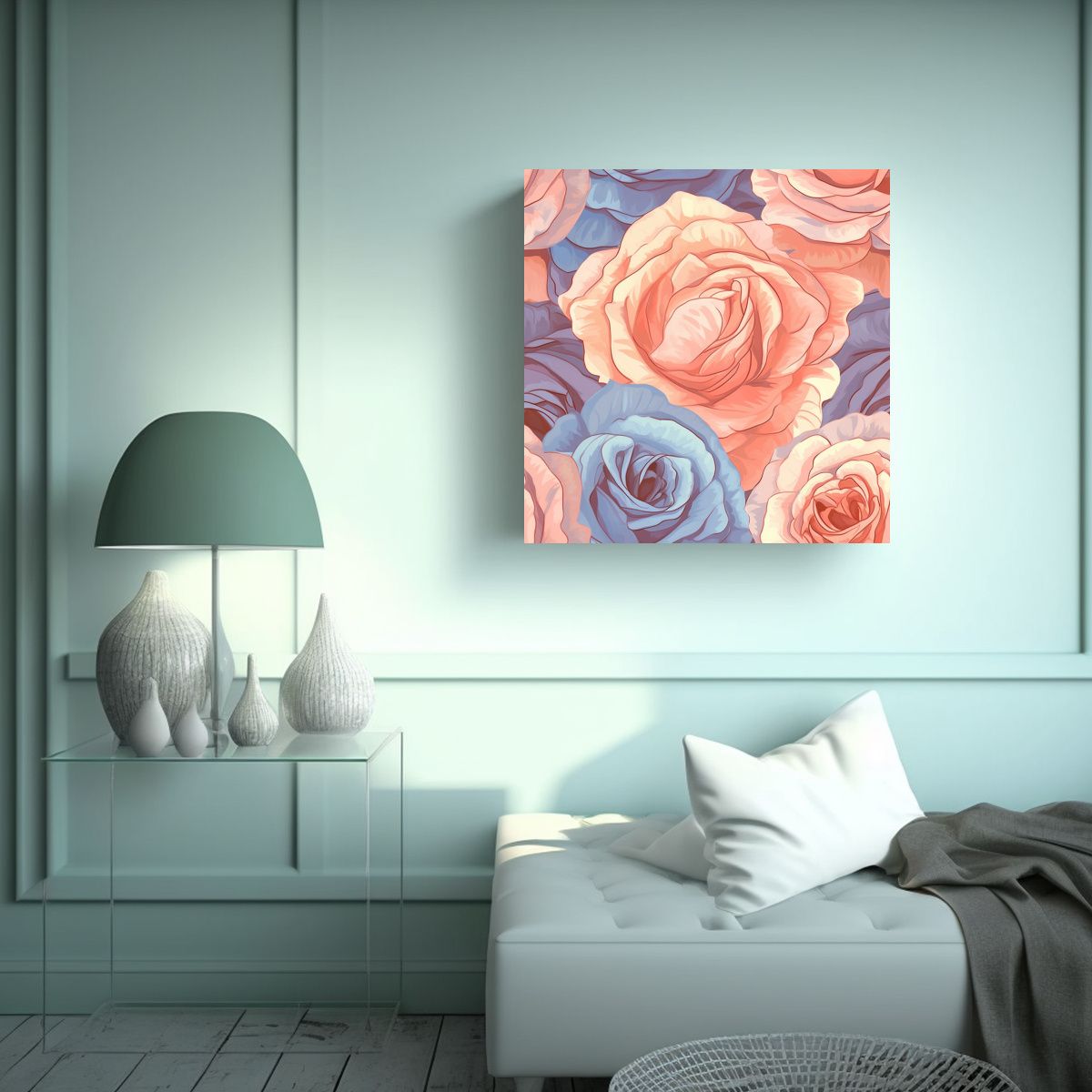 GENERICO - Intenso Lienzo Moderno En Rosa Pastel - Arte Fino 40x40 Cm