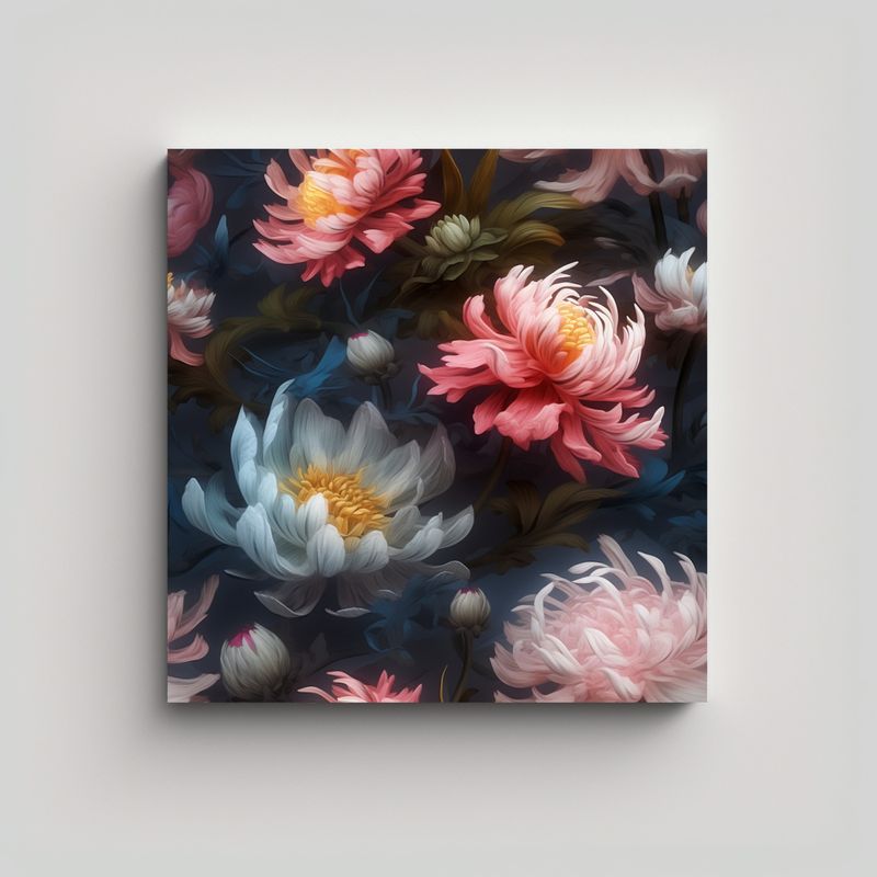 GENERICO - Arte Hyper-Realista: Flores Detalladas En Cuadro 90x90 Cm