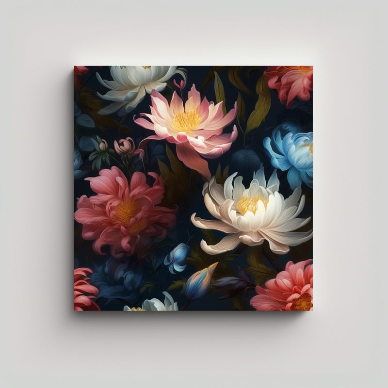 GENERICO - Exposición Hyper-realista: Flores Detalladas En 40x40 Cm
