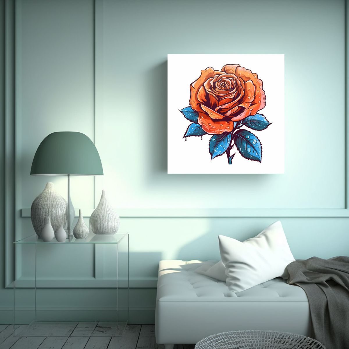 GENERICO - Arte Cuadrado: Belleza Natural De Una Rosa En 60x60 Cm