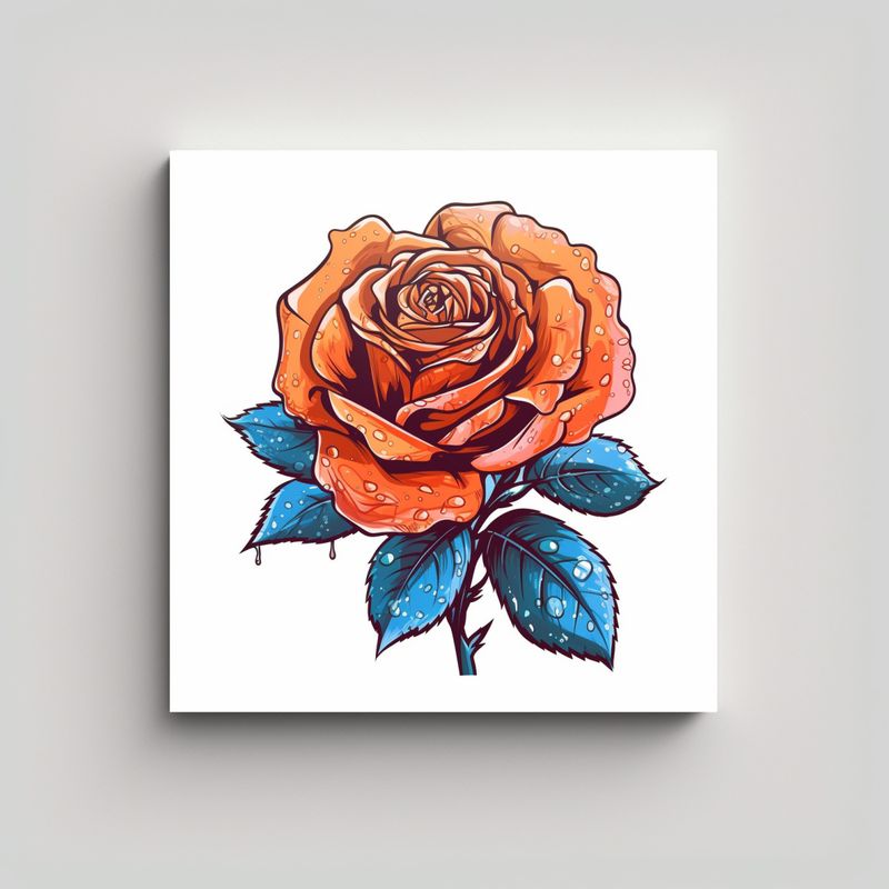 GENERICO - Arte Cuadrado: Belleza Natural De Una Rosa En 40x40 Cm