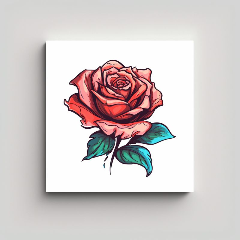 GENERICO - Cuadro Decorativo De Hermosa Rosa En Estilo 40x40 Cm