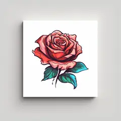 GENERICO - Cuadro Decorativo De Hermosa Rosa En Estilo 50x50 Cm