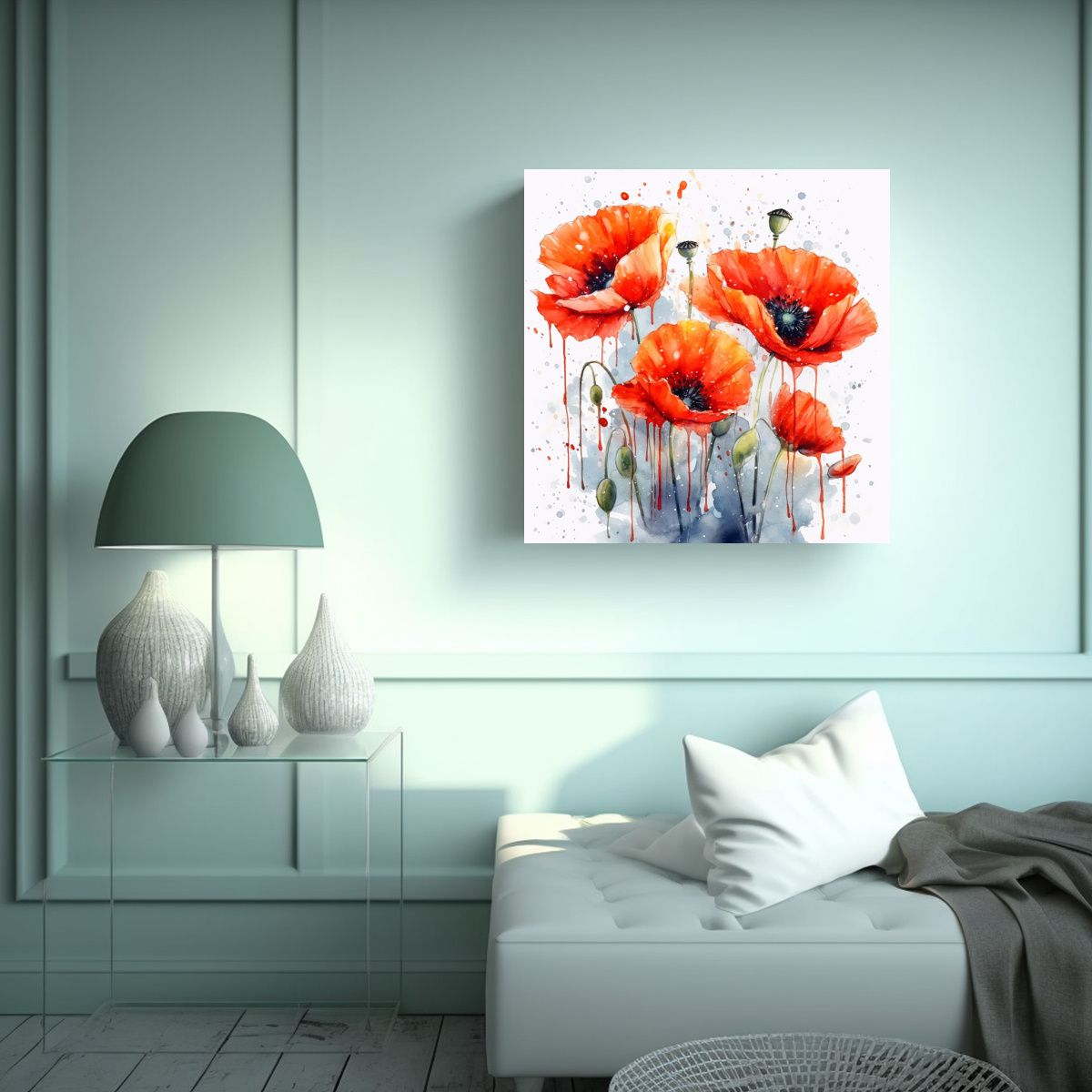 GENERICO - Fotografía De Amapolas Coloridas: Arte De Pared 70x70 Cm