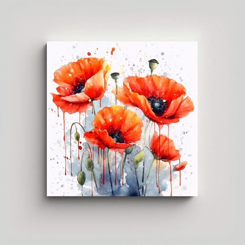 GENERICO - Fotografía De Amapolas Coloridas: Arte De Pared 60x60 Cm