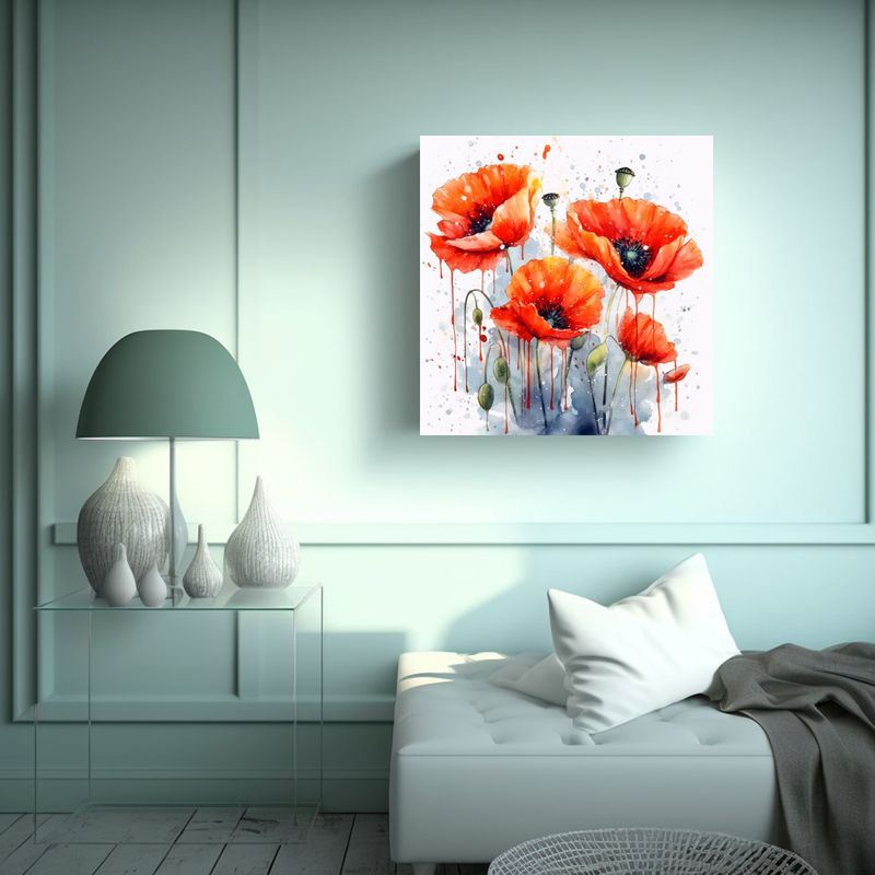 GENERICO - Fotografía De Amapolas Coloridas: Arte De Pared 40x40 Cm