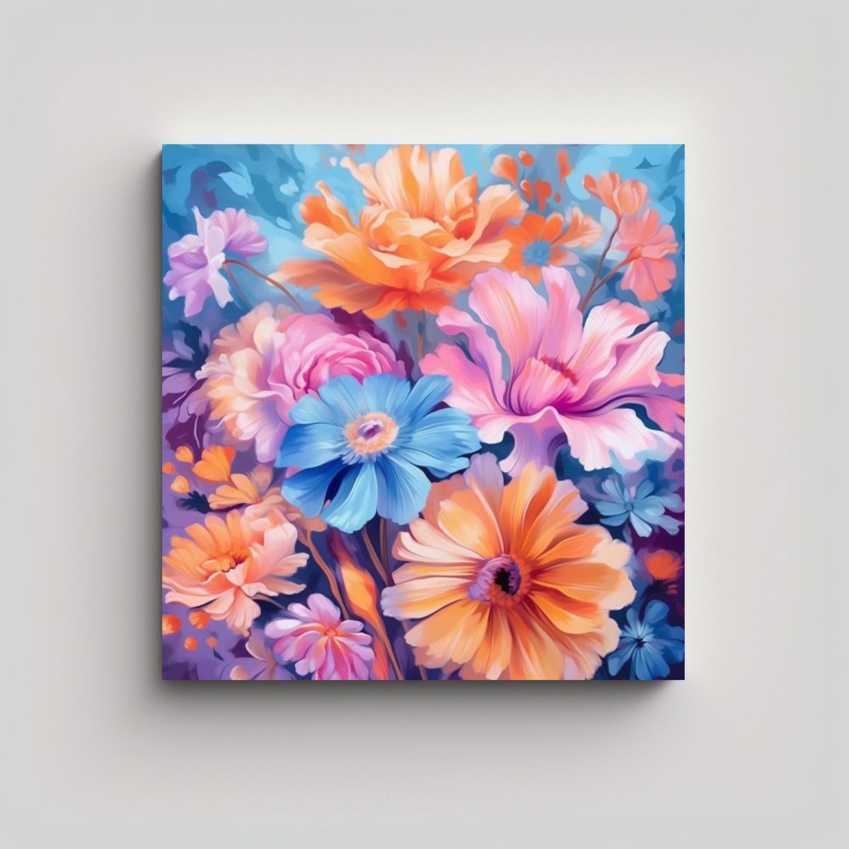 GENERICO - Cuadros Decorativos De Flores Primaverales Para 70x70 Cm