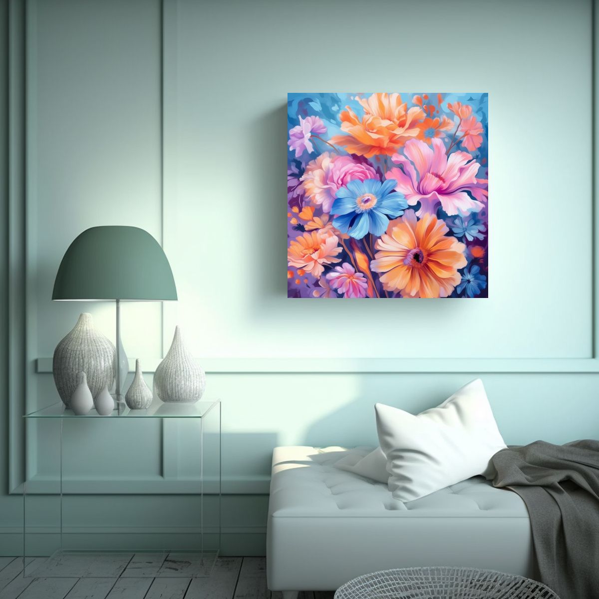 GENERICO - Cuadros Decorativos De Flores Primaverales Para 70x70 Cm