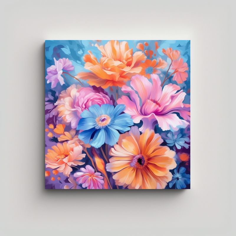 GENERICO - Cuadros Decorativos De Flores Primaverales Para 40x40 Cm