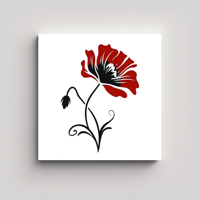 GENERICO - Cuadro Tela Sublimada De Amapola Elegante: 60x60 Cm