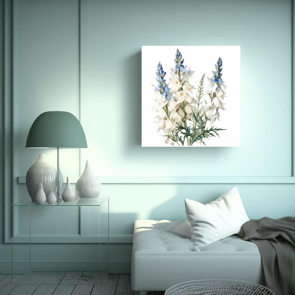 GENERICO - Dibujos Soñadores De Flores De Espuela En Tela 70x70 Cm