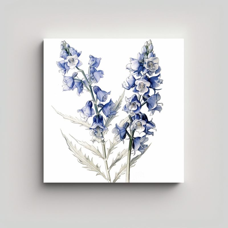 GENERICO - Dibujo Soñador De Flores Larkspur: Armonía De 30x30 Cm