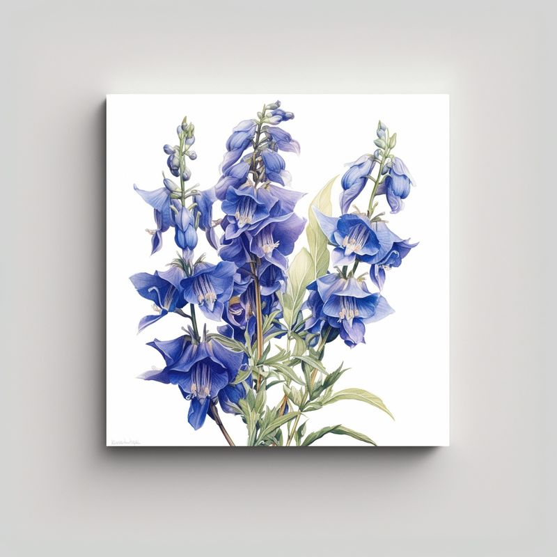 GENERICO - Composición Vintage De Larkspur Azul: Dibujo 30x30 Cm
