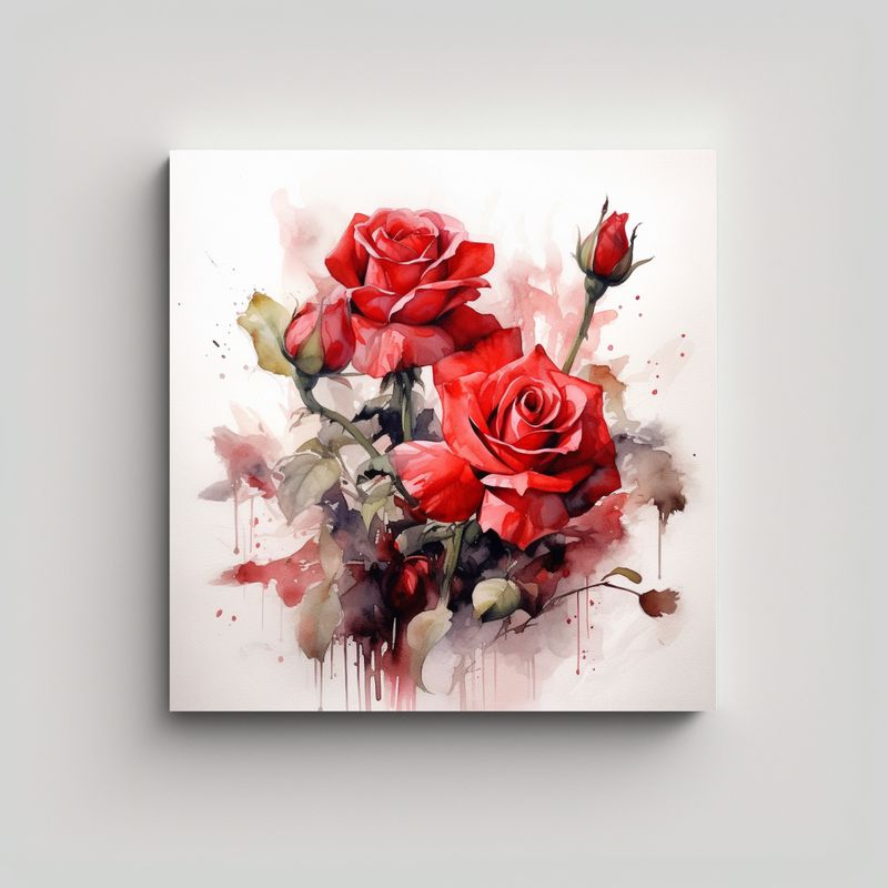 GENERICO - Composición Simétrica De Rosas Rojas En 70x70 Cm