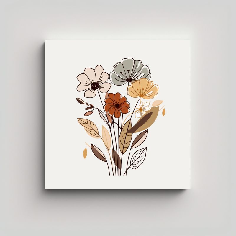 GENERICO - Arte Moderno Boho En Lienzo De Tonos Multicolor 90x90 Cm