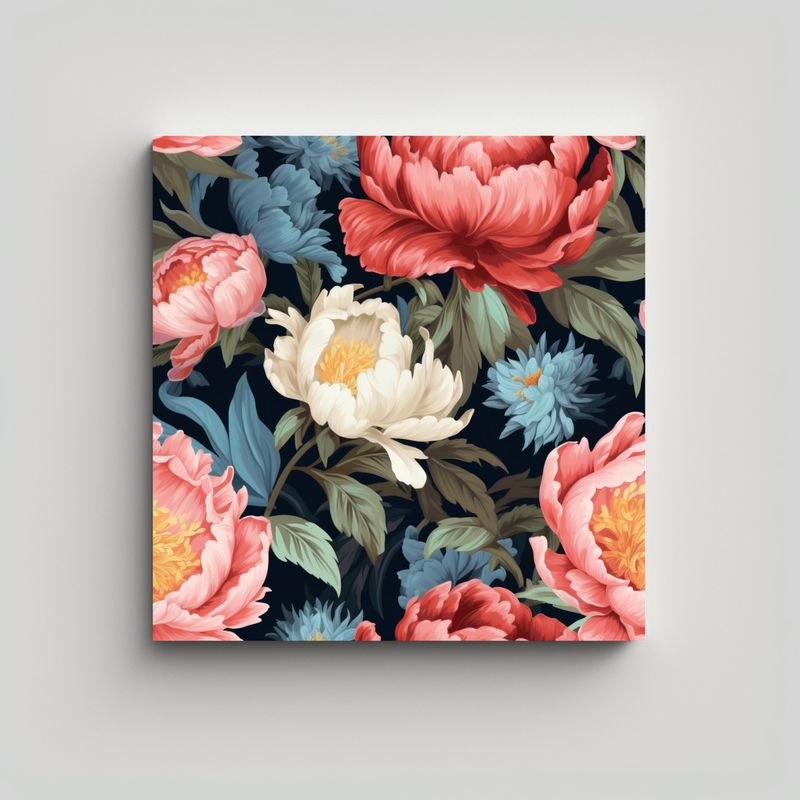 GENERICO - Cuadro Decorativo Lienzo Hermoso De Peonías Con 30x30 Cm