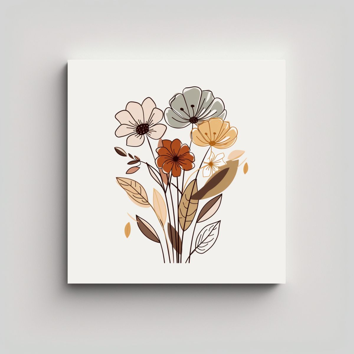 GENERICO - Arte Moderno Boho En Lienzo De Tonos Multicolor 50x50 Cm