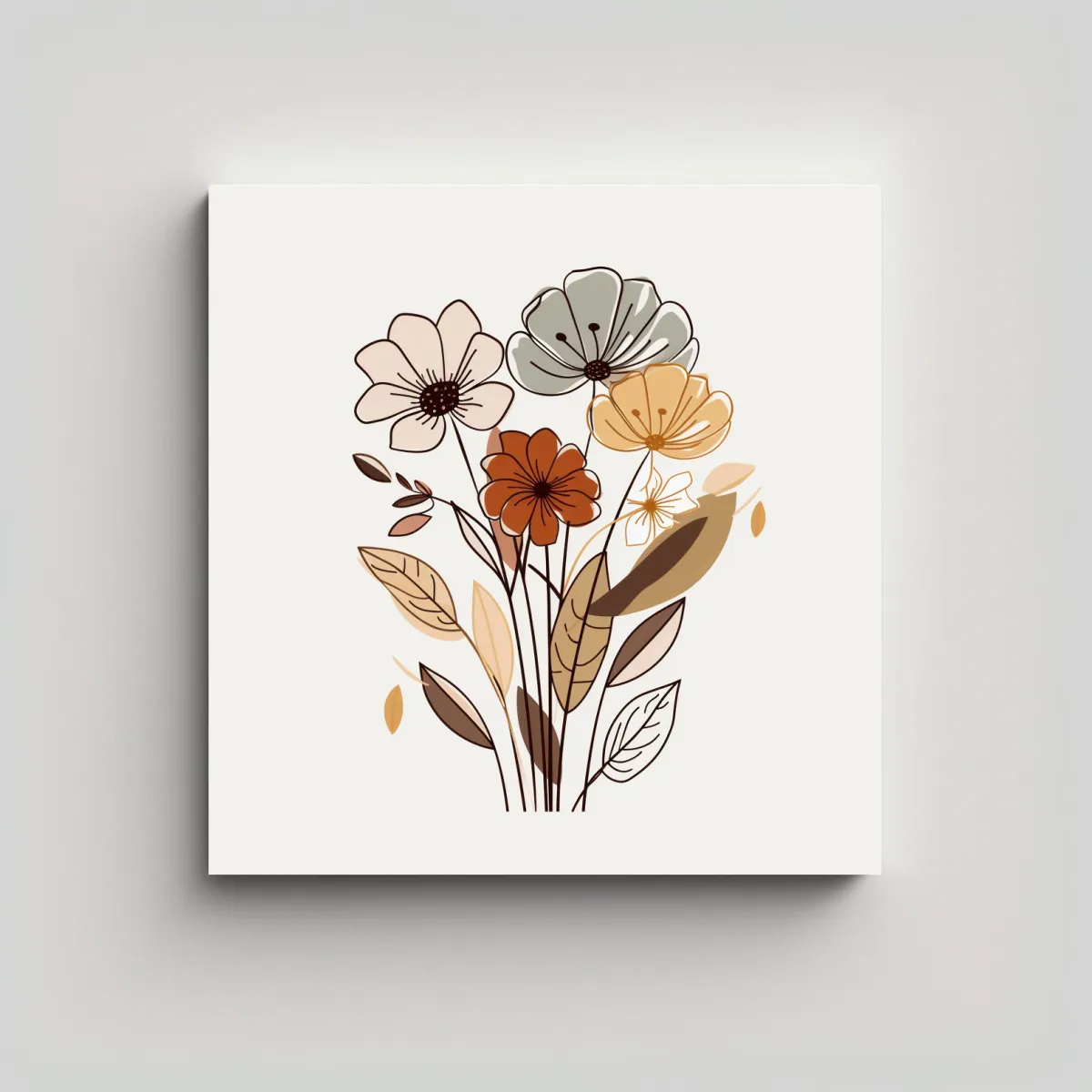 GENERICO - Arte Moderno Boho En Lienzo De Tonos Multicolor 50x50 Cm