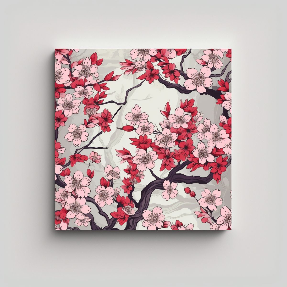 GENERICO - Arte Abstracto Y Patrón De Flor De Cerezo 80x80 Cm