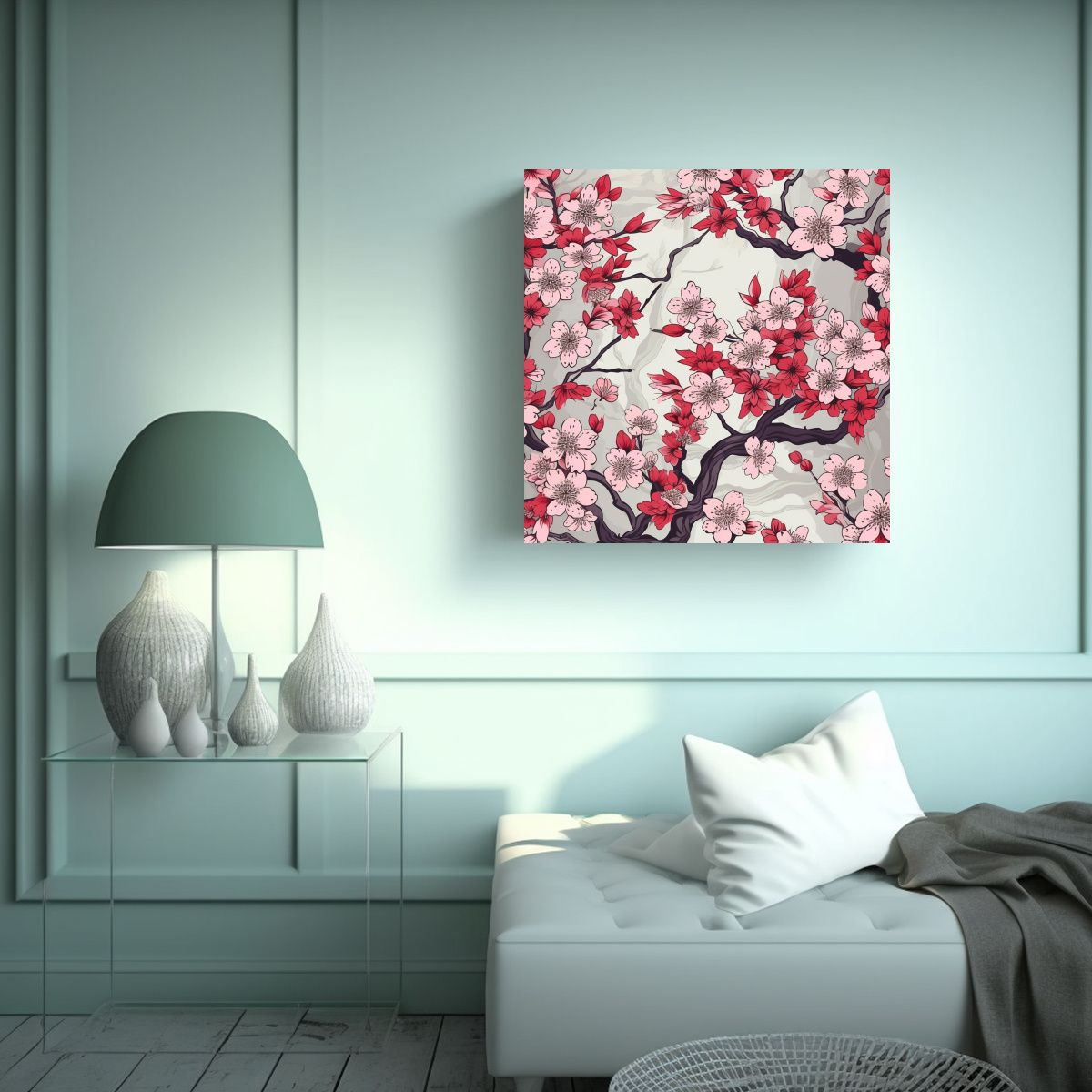 GENERICO - Arte Abstracto Y Patrón De Flor De Cerezo 30x30 Cm